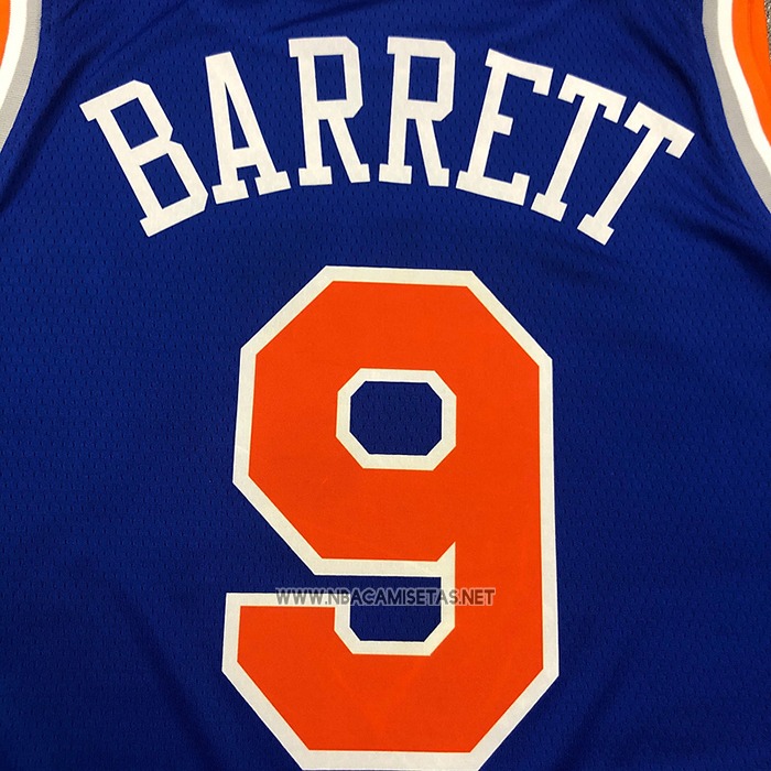 Camiseta New York Knicks RJ Barrett NO 9 Icon Azul
